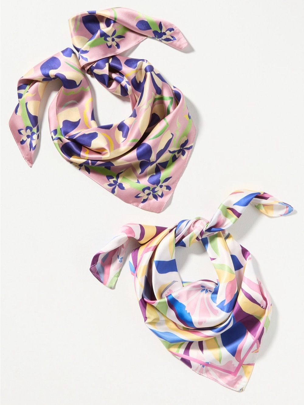 NWT Anthropologie Geometric Floral Printed Hair Scarf in Purple Floral
